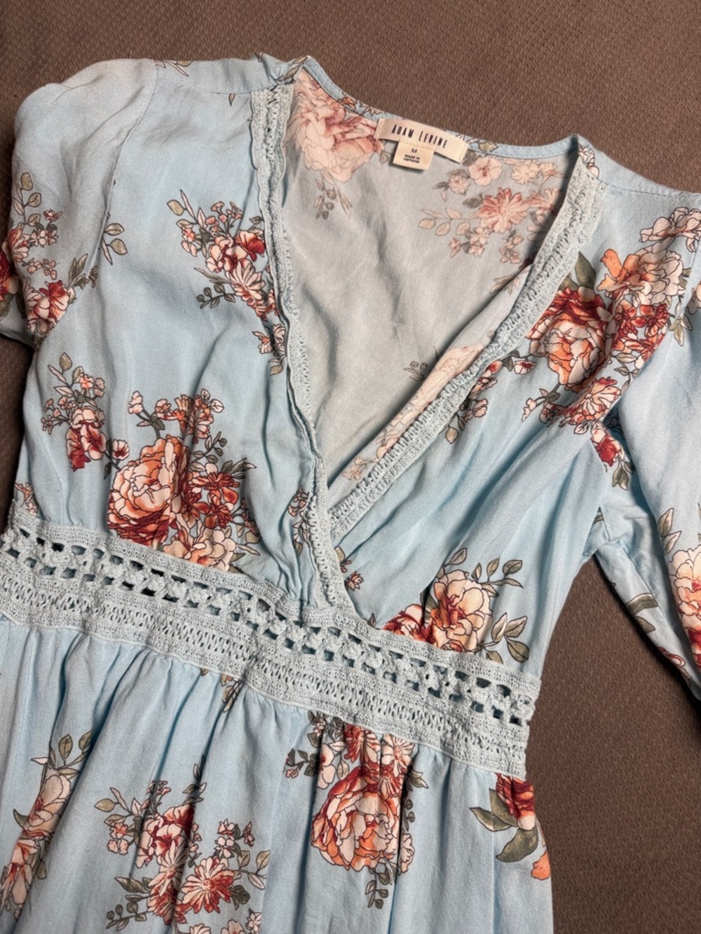 Adam Levine Collection Light Blue Floral Mini Dress - Picture 6 of 8